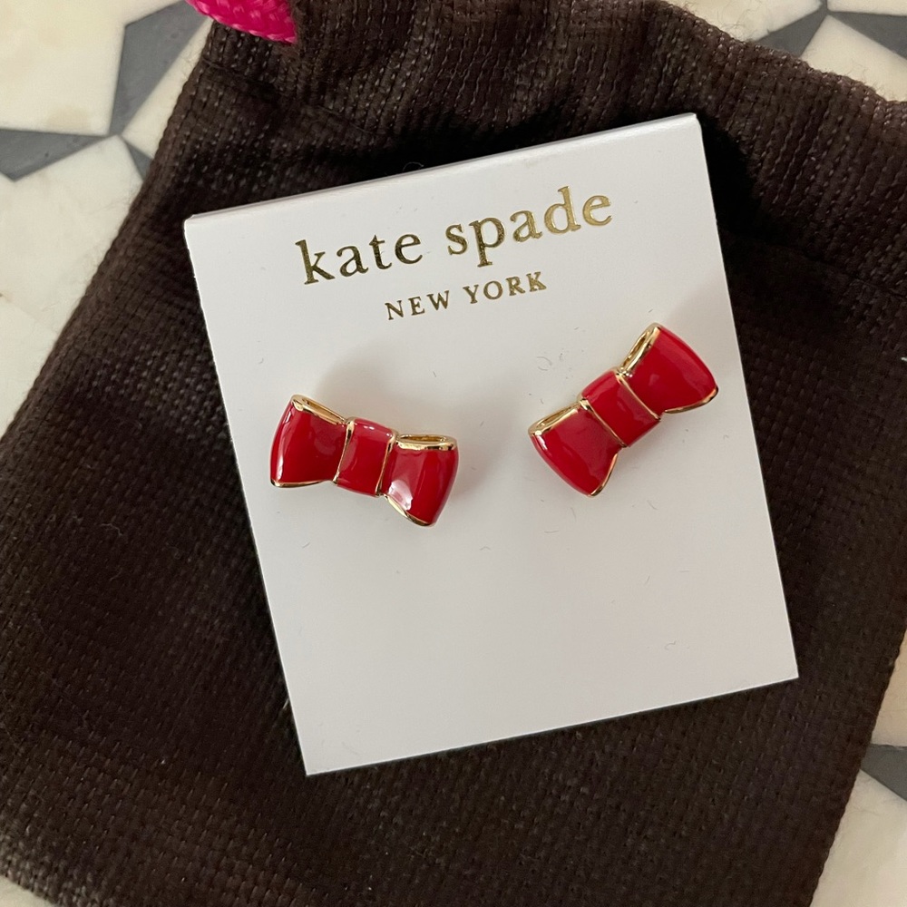 Kate Spade Red Bow earrings- never worn
